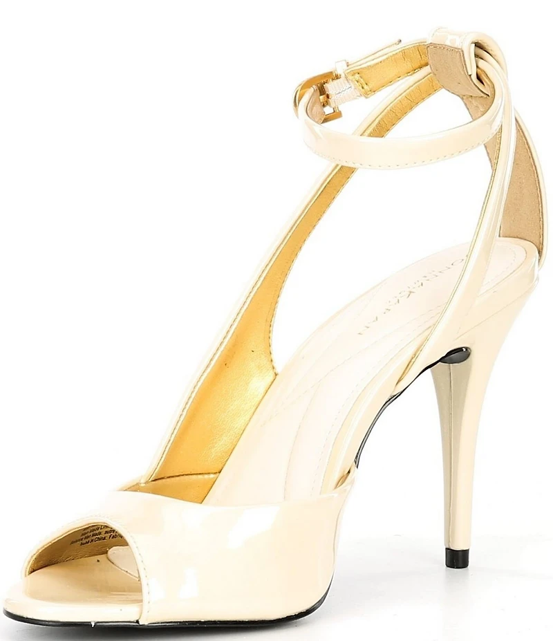 Donna Karan Somerset Patent Leather Ankle Strap Sandals