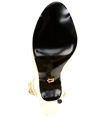 Donna Karan Somerset Patent Leather Ankle Strap Sandals