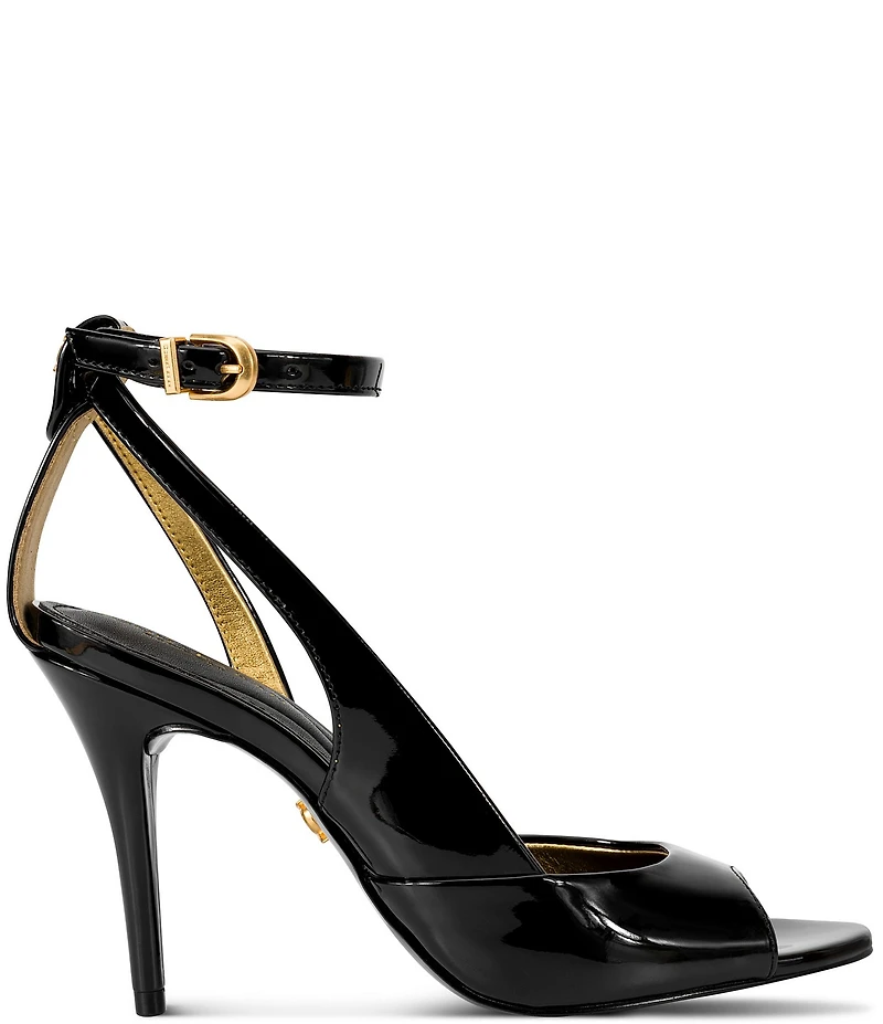 Donna Karan Somerset Patent Leather Ankle Strap Sandals