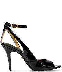 Donna Karan Somerset Patent Leather Ankle Strap Sandals