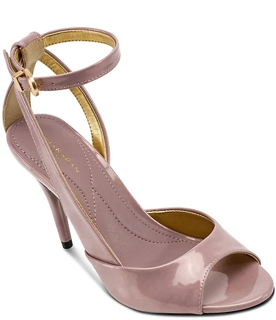 Donna Karan Somerset Patent Leather Ankle Strap Sandals