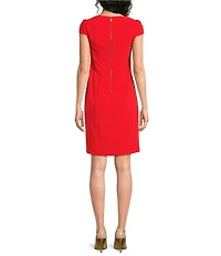 Donna Karan Square Neck Cap Sleeve Sheath Dress
