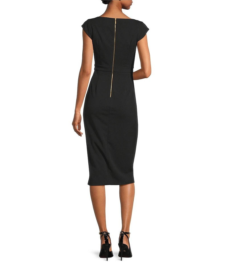 Donna Karan Square Neck Scuba Crepe Cocktail Dress