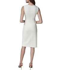 Donna Karan Square Neck Sleeveless Scuba Crepe Midi Dress