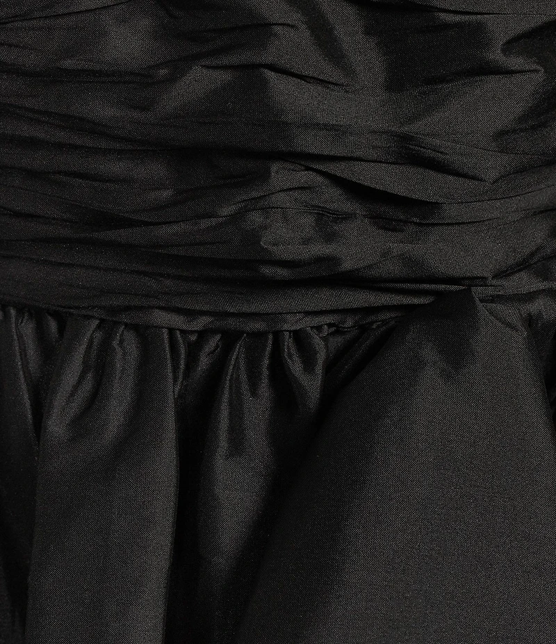 Donna Karan Square Neck Sleeveless Taffeta Bow Ball Gown