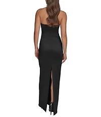 Donna Karan Stretch Mikado Strapless Sweetheart Column Gown