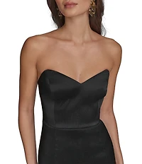 Donna Karan Stretch Mikado Strapless Sweetheart Column Gown