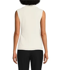 Donna Karan Stretch Surplice V-Neckline Sleeveless Top