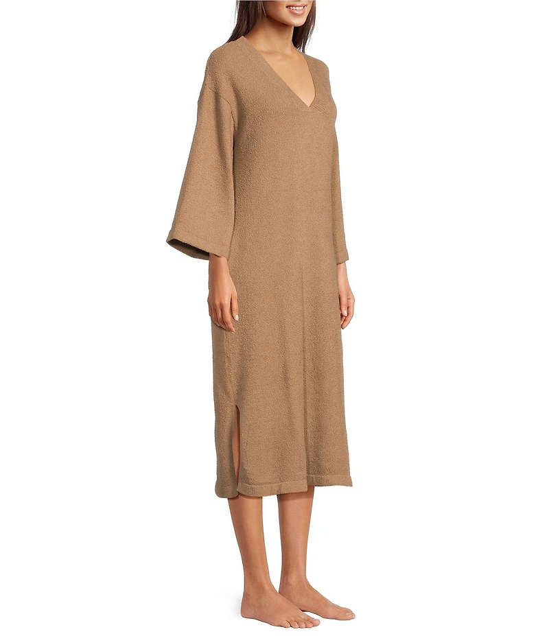 DKNY by Donna Karan Sweater Knit 3/4 Sleeves V-Neck Caftan