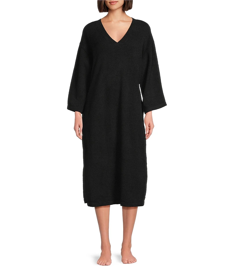 DKNY by Donna Karan Sweater Knit 3/4 Sleeves V-Neck Caftan
