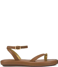 Donna Karan Tabitha Ankle Wrap Toe Loop Hardware Detail Sandals