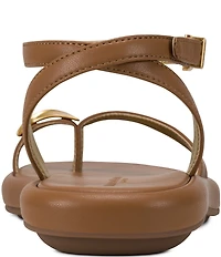 Donna Karan Tabitha Ankle Wrap Toe Loop Hardware Detail Sandals