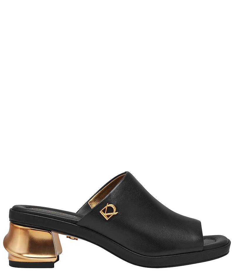 Donna Karan Tinley Leather Slide Sandals