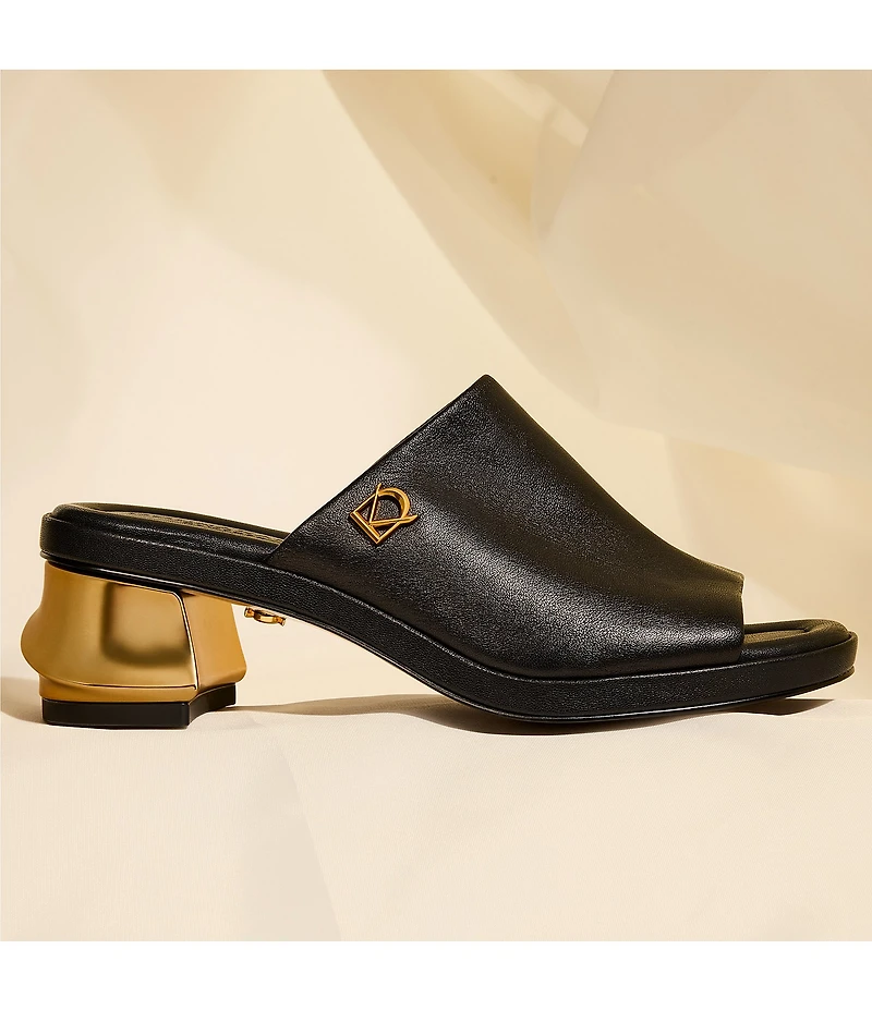 Donna Karan Tinley Leather Slide Sandals