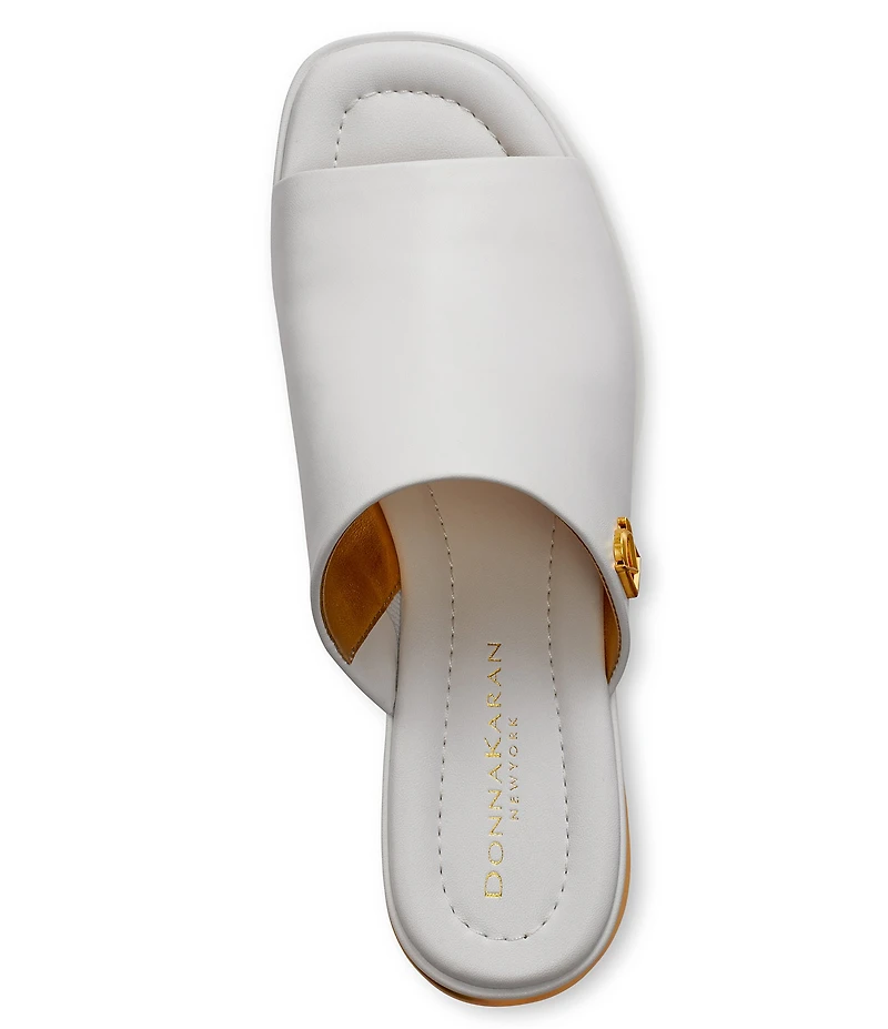 Donna Karan Tinley Leather Slide Sandals