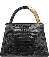 Donna Karan Tulle Patent Croco Satchel Bag