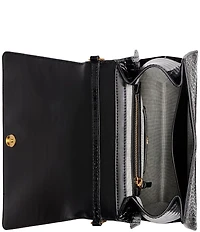 Donna Karan Tulle Patent Croco Satchel Bag
