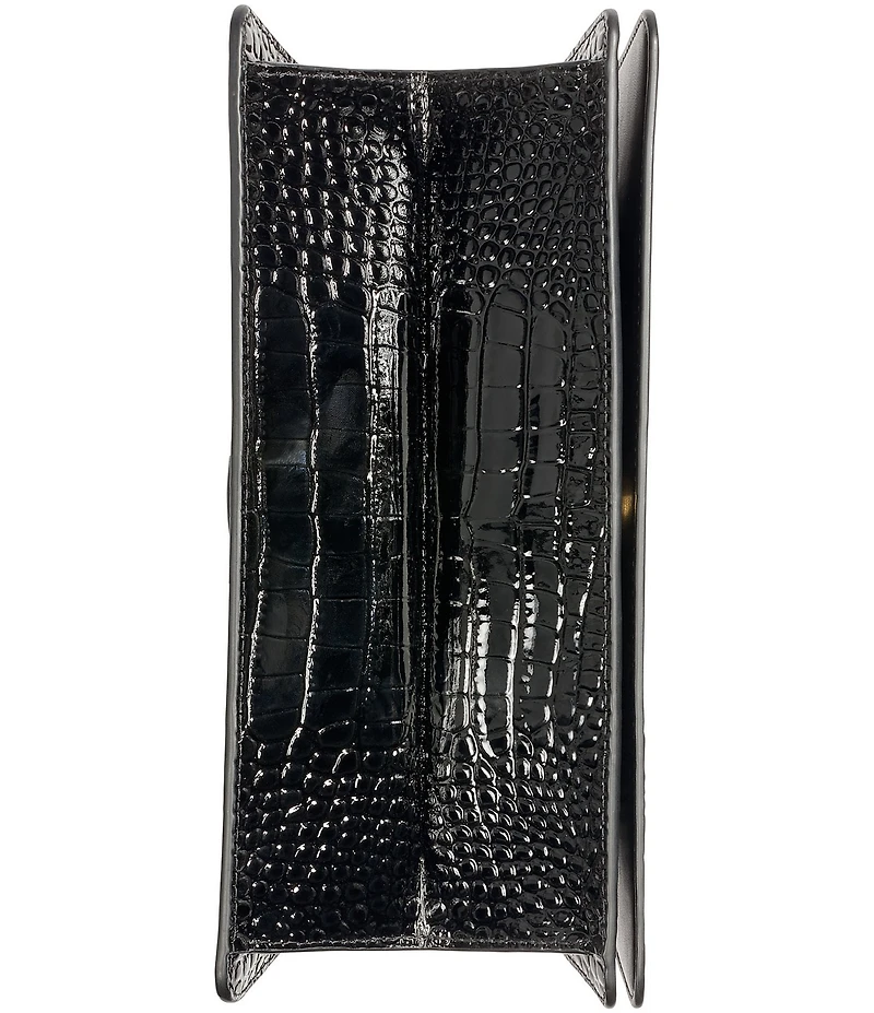 Donna Karan Tulle Patent Croco Satchel Bag