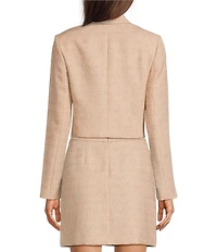 Donna Karan Tweed Notch Lapel Collar Button Front Jacket