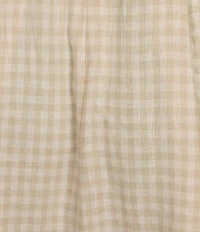 Donna Karan V-Neck Belted Gingham A-Line Midi Dress