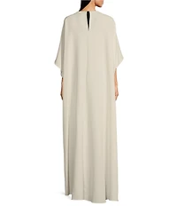Donna Karan V-Neck Flutter Sleeve Caped Sheath Dress