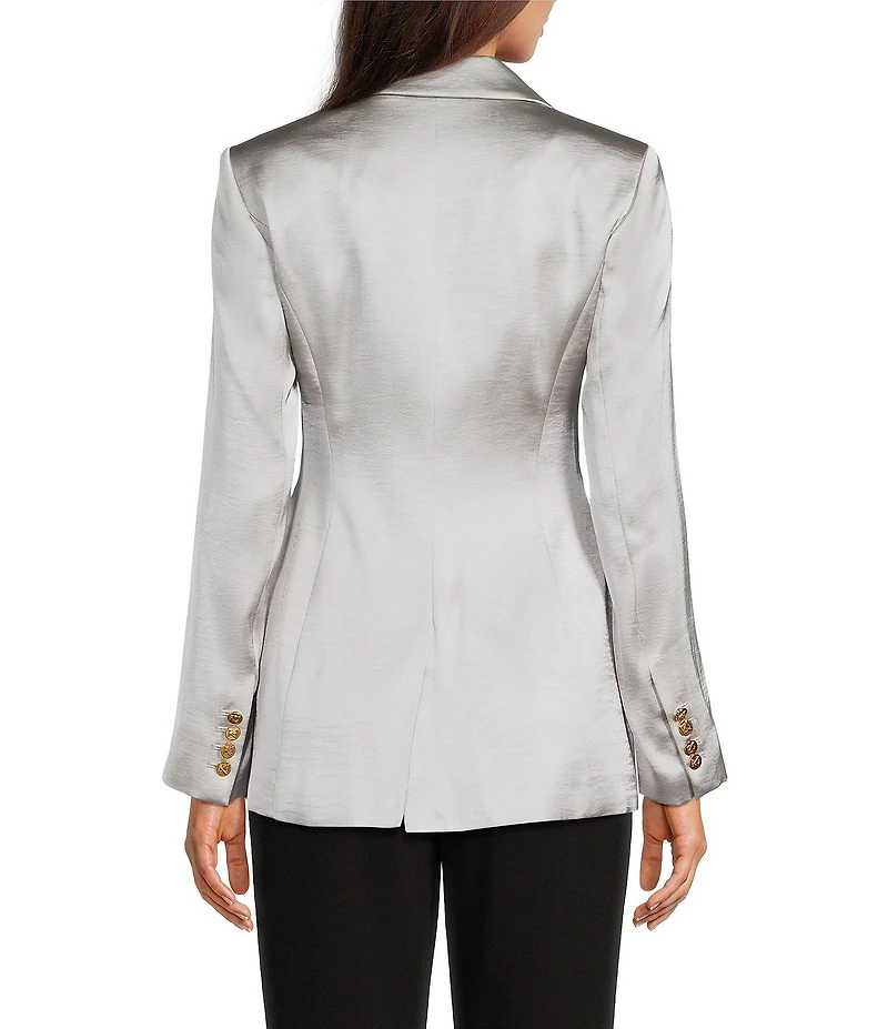 Donna Karan Vapor Charmeuse Notch Lapel Tie Waist Jacket