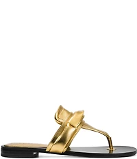 Donna Karan Velvet Metallic Thong Sandals