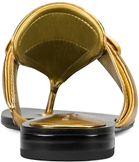 Donna Karan Velvet Metallic Thong Sandals