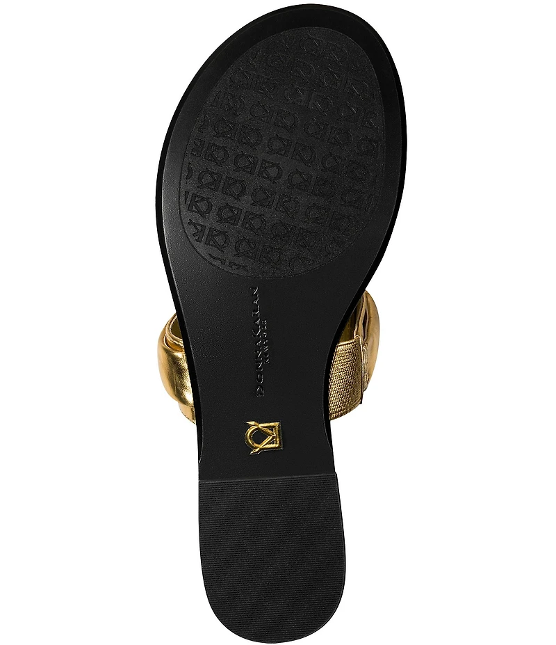 Donna Karan Velvet Metallic Thong Sandals