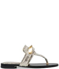 Donna Karan Velvet Metallic Thong Sandals