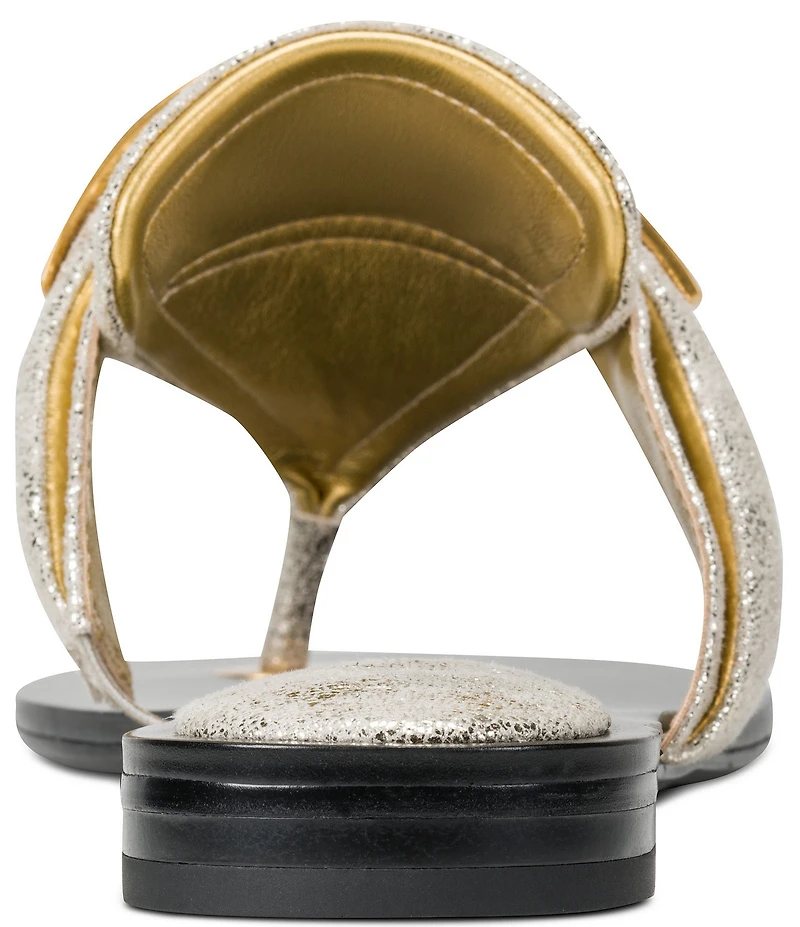 Donna Karan Velvet Metallic Thong Sandals
