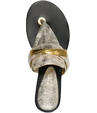 Donna Karan Velvet Metallic Thong Sandals
