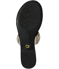 Donna Karan Velvet Metallic Thong Sandals