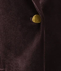 Donna Karan Velvet Notch Collar Long Sleeve One Button Jacket