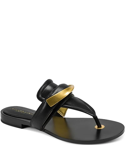 Donna Karan Velvet Twist Cuff Thong Sandals