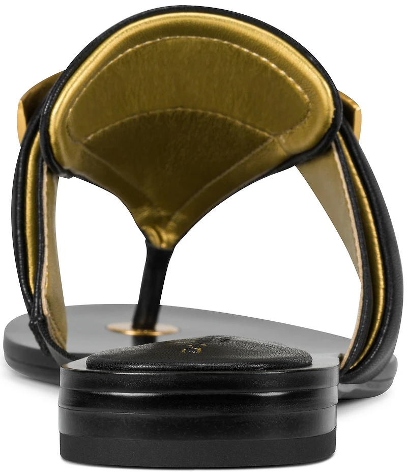 Donna Karan Velvet Twist Cuff Thong Sandals