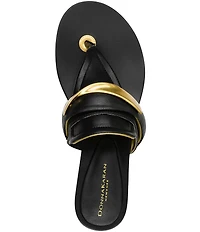Donna Karan Velvet Twist Cuff Thong Sandals