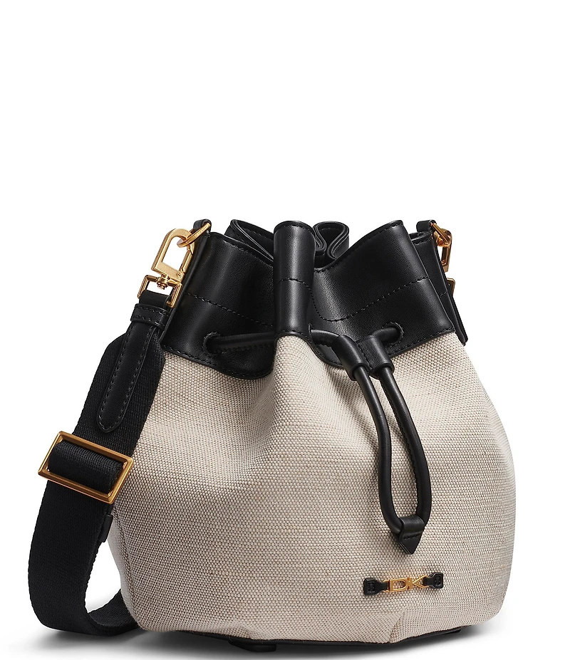 Donna Karan Weekend Drawstring Canvas Bucket Bag