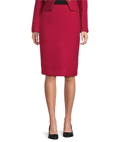Donna Karan Wool Blend Tweed Pencil Skirt