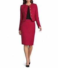 Donna Karan Wool Blend Tweed Pencil Skirt