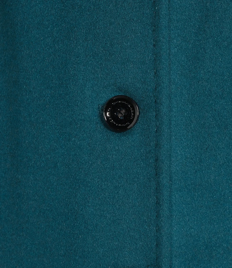 Donna Karan Wool Cashmere Blend Notch Collar Button Front Reefer Coat