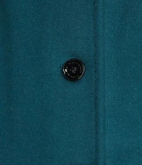 Donna Karan Wool Cashmere Blend Notch Collar Button Front Reefer Coat