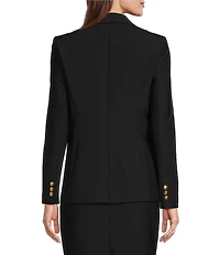 Donna Karan Woven Notch Lapel Long Sleeve Button Front Coordinating Blazer
