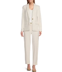 Donna Karan Woven Straight Leg Ankle Pant