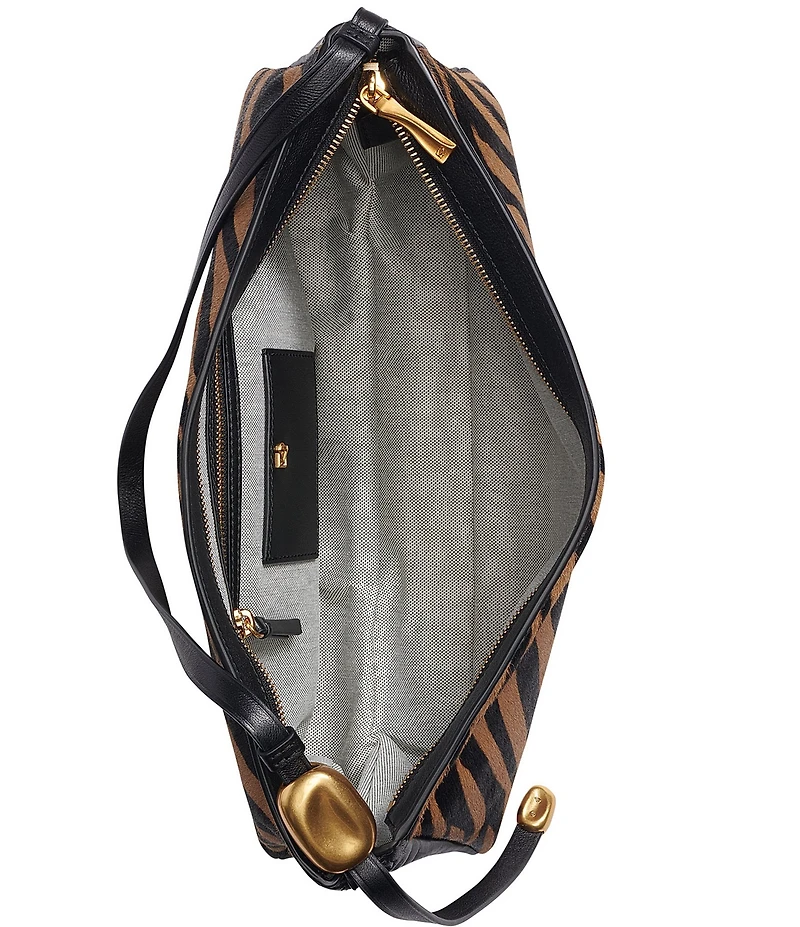 Donna Karan Zebra Velvet Large Shoulder Bag
