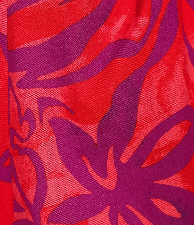 Donna Morgan Cotton Abstract Print Extended Shoulder Fit And Flare Mini Dress