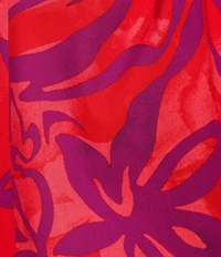 Donna Morgan Cotton Abstract Print Extended Shoulder Fit And Flare Mini Dress