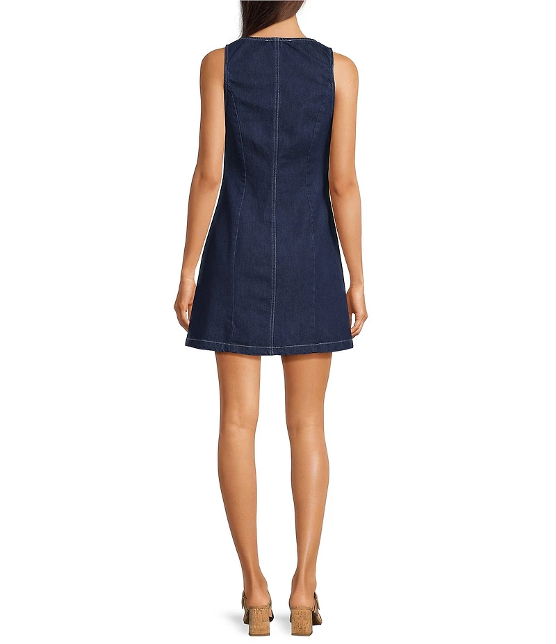 Donna Morgan Denim Button Front Mini Dress