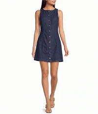 Donna Morgan Denim Button Front Mini Dress
