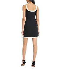 Donna Morgan Scuba Crepe Square Neck Sleeveless Dress
